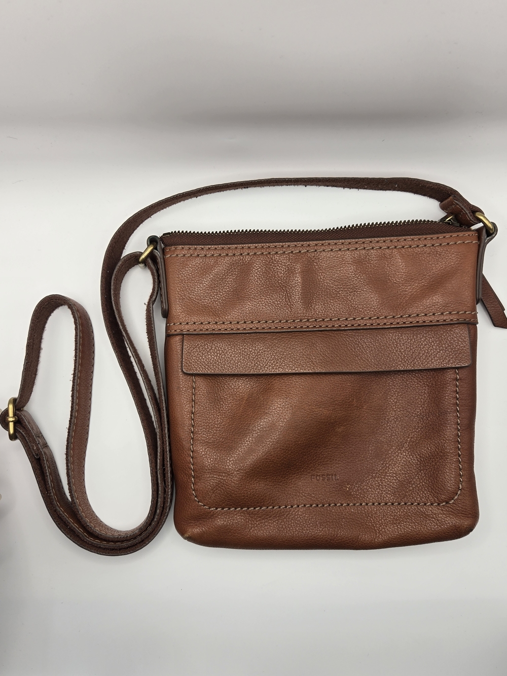 Fossil Brown Leather Crossbody Bag